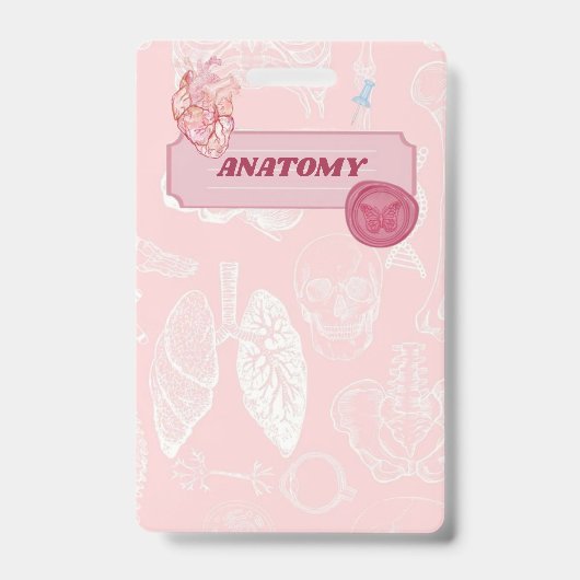 Roze anatomie medische student esthetisch ontwerp badge (Voorzijde)