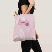 Roze anatomie medische student esthetisch ontwerp tote bag (Dichtbij)