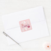 Roze anatomie medische student esthetisch ontwerp vierkante sticker (Envelop)