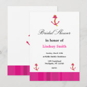 Roze Anchor Bridal Shower Kaart (Voorkant / Achterkant)