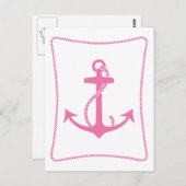 Roze Anchor Briefkaart (Voorkant / Achterkant)