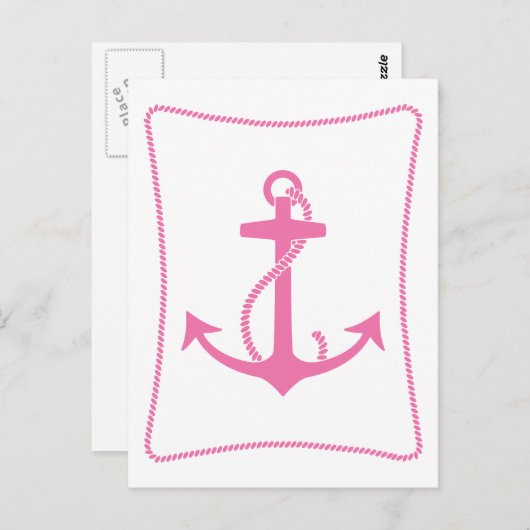 Roze Anchor Briefkaart (Voorkant / Achterkant)