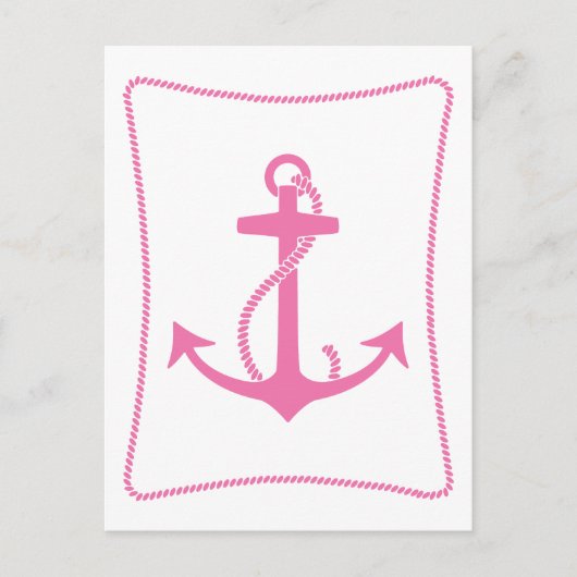 Roze Anchor Briefkaart (Voorkant)