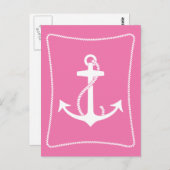 Roze Anchor Briefkaart (Voorkant / Achterkant)