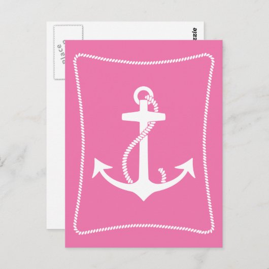 Roze Anchor Briefkaart (Voorkant / Achterkant)