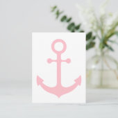 Roze Anchor Briefkaart (Staand voorkant)