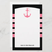 Roze Anchor Briefpapier (Voorkant / Achterkant)