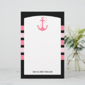 Roze Anchor Briefpapier (Staand voorkant)