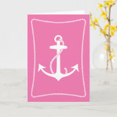 Roze Anchor Kaart (Gele Bloem)