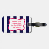 Roze Anchor Silhouette Bagagelabel (Achterkant horizontaal)