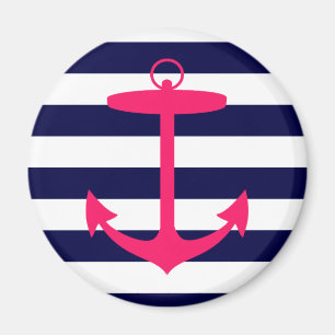 Roze Anchor Silhouette Magneet