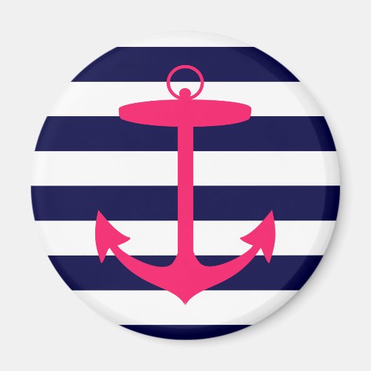 Roze Anchor Silhouette Magneet (Voorkant)