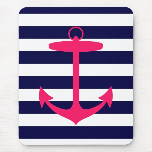 Roze Anchor Silhouette Muismat (Voorkant)