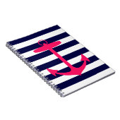 Roze Anchor Silhouette Notitieboek (Rechterzijde)