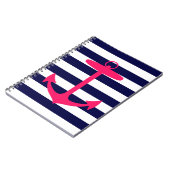 Roze Anchor Silhouette Notitieboek (Linkerzijde)