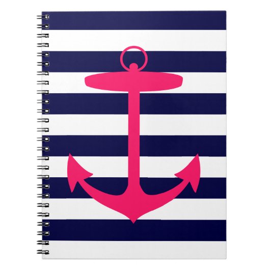 Roze Anchor Silhouette Notitieboek (Voorkant)