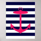 Roze Anchor Silhouette Poster (Voorkant)