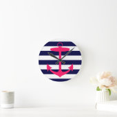 Roze Anchor Silhouette Ronde Klok (Huis)