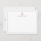 Roze Anchor Stationery Note Kaart Notitiekaartje (Voorkant)