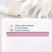 Roze anchor voor neautisch hart etiket (Insitu)