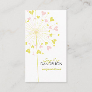 Roze andelions Love Hearts Whimsical Profile Card Visitekaartje