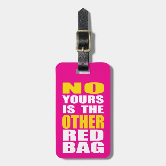 Roze andere rode tas Bagagelabel (Voorkant verticaal)