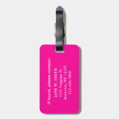 Roze andere rode tas Bagagelabel (Achterkant verticaal)