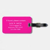 Roze Andere Zwarte Zak Bagage Label (Achterkant horizontaal)