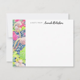 Roze anemie blauw Waterverf Notitiekaartje