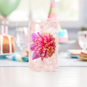 Roze Anemone Dahlia Bloom Bloemen Blikvorm Glas