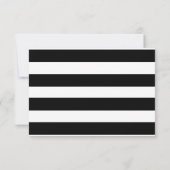 Roze Anemone Floral Black + White Stripe RSVP (Achterkant)