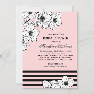 Roze Anemone Floral Wedding Vrijgezellenfeest Kaart