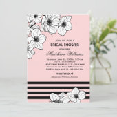 Roze Anemone Floral Wedding Vrijgezellenfeest Kaart (Staand voorkant)