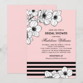 Roze Anemone Floral Wedding Vrijgezellenfeest Kaart (Voorkant / Achterkant)