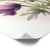 Roze Anemone Flowers Art Print Poster (Hoek)