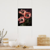 Roze Anemone Flowers Art Print Poster (Keuken)