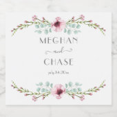 Roze Anemone Flowers Garden Weddenschap Sparkling Wijnetiket (Enkel label)