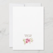 Roze Anemone Golden Leaves Bruiloft Uitnodiging (Achterkant)