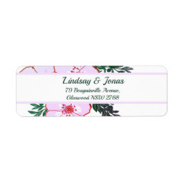 Roze anemone Greenery Floral Return Address Label