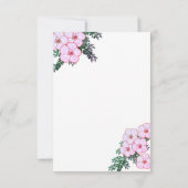 Roze Anemone Greenery Floral Wedding RSVP-kaart (Achterkant)