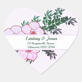 Roze anemone Greenery Return Address Sticker
