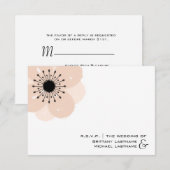 Roze Anemone Modern Wedding R.S.V.P. RSVP Kaartje (Voorkant / Achterkant)