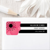 Roze Anemone+ Strepen Adreslabel Etiket (Insitu)