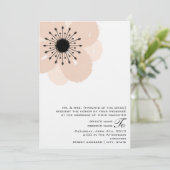 Roze Anemone Wedding nodigt uit: Van ouders van Br Kaart (Staand voorkant)
