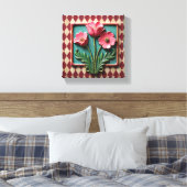 Roze Anemonen van Argyle Canvas Afdruk (Insitu (Slaapkamer))