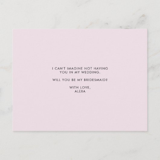  roze anemonen zullen je mijn Bridesmaid zijn Uitnodiging Briefkaart (Achterkant)