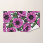 Roze anemontuin bad handdoek (Handdoek)
