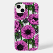 Roze anemontuin Case-Mate iPhone case (Achterkant)