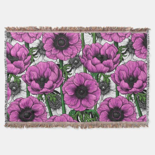 Roze anemontuin deken (Voorkant)