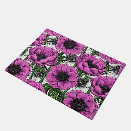 Roze anemontuin deurmat (Schuin)